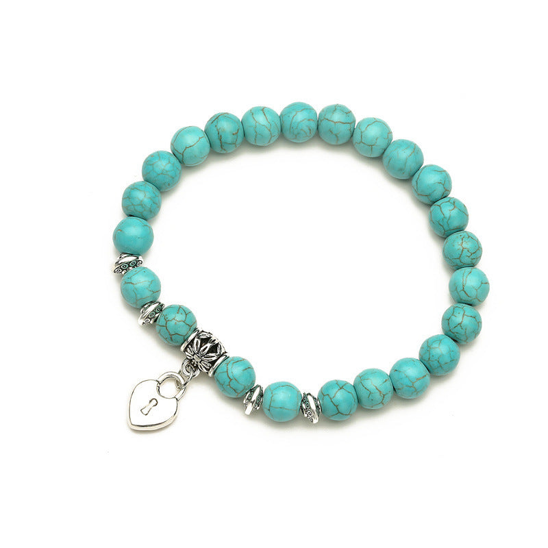 Wholesale Vintage Bracelet Set Turquoise Bracelet Cross Natural Stone Beads ACC-BT-Changx007