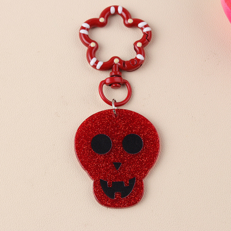 Wholesale  Cartoon Fun Halloween Series Pumpkin Skull Acrylic Keychain