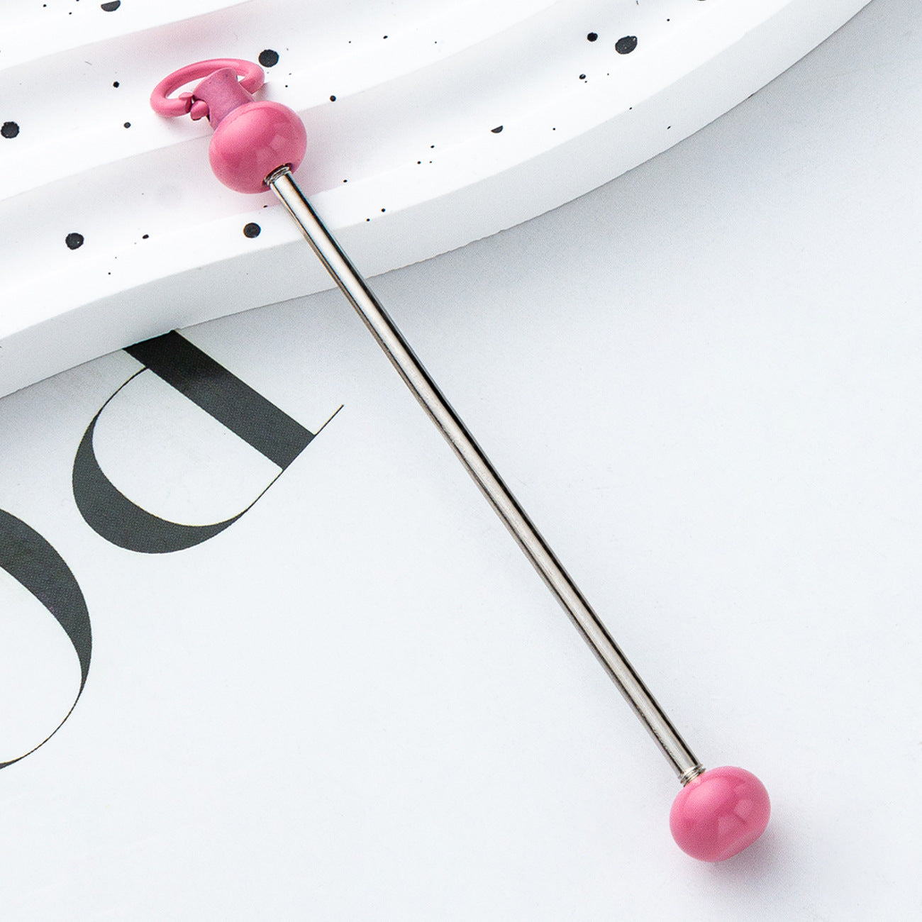 Wholesale Beadable Bar Colorful Candy Color DIY Beaded Metal Keychain Bar