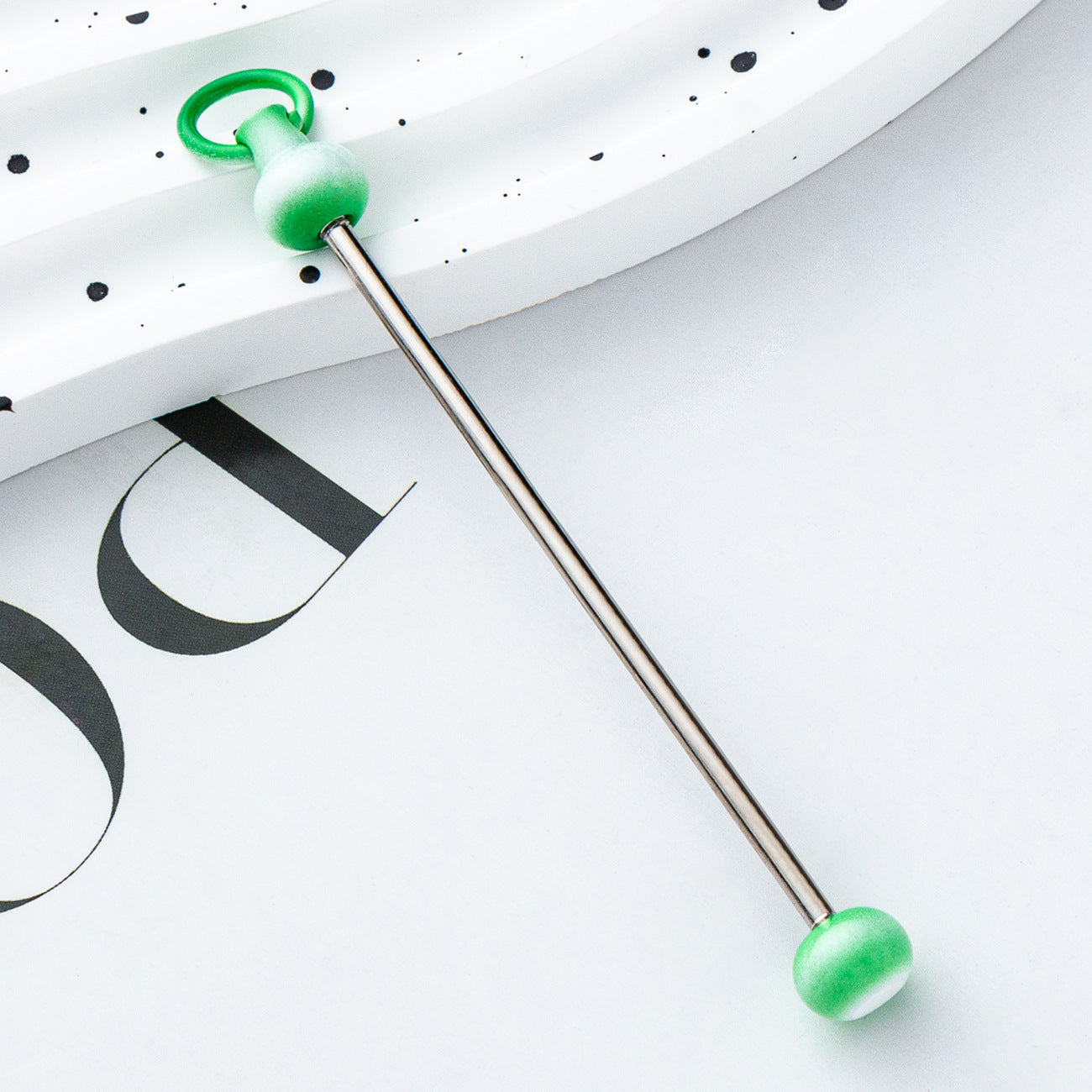 Wholesale Beadable Bar Colorful Candy Color DIY Beaded Metal Keychain Bar