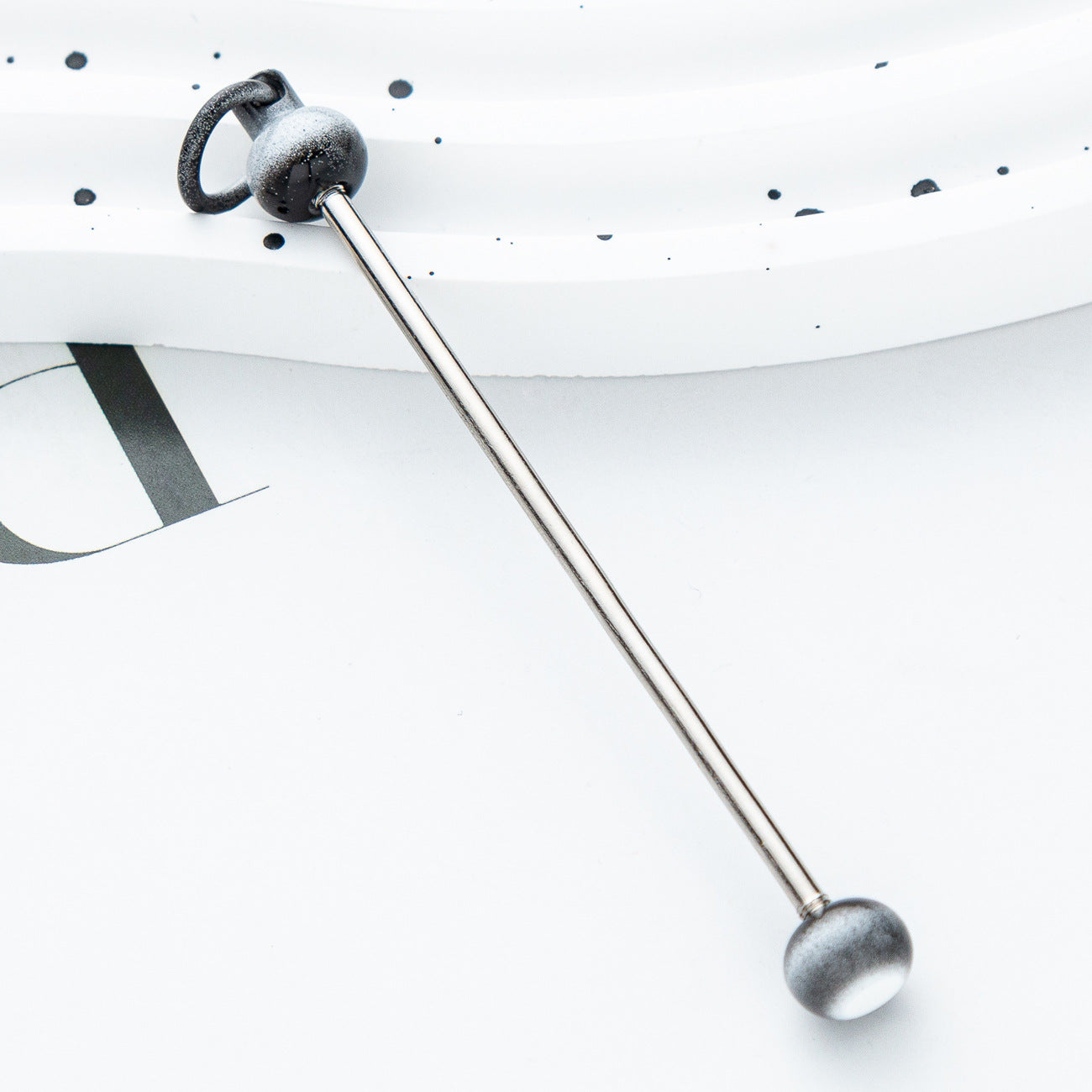 Wholesale Beadable Bar Colorful Candy Color DIY Beaded Metal Keychain Bar