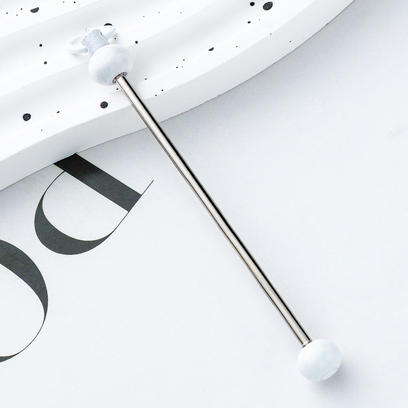 Wholesale Beadable Bar Colorful Candy Color DIY Beaded Metal Keychain Bar