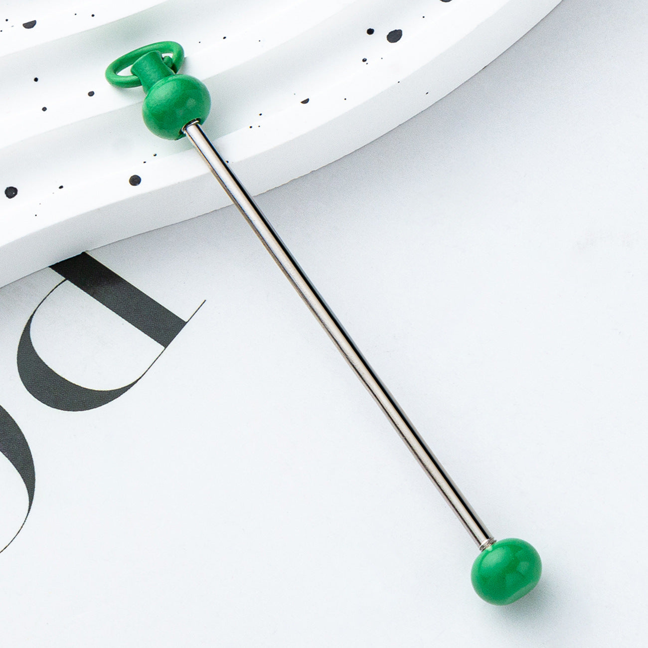 Wholesale Beadable Bar Colorful Candy Color DIY Beaded Metal Keychain Bar