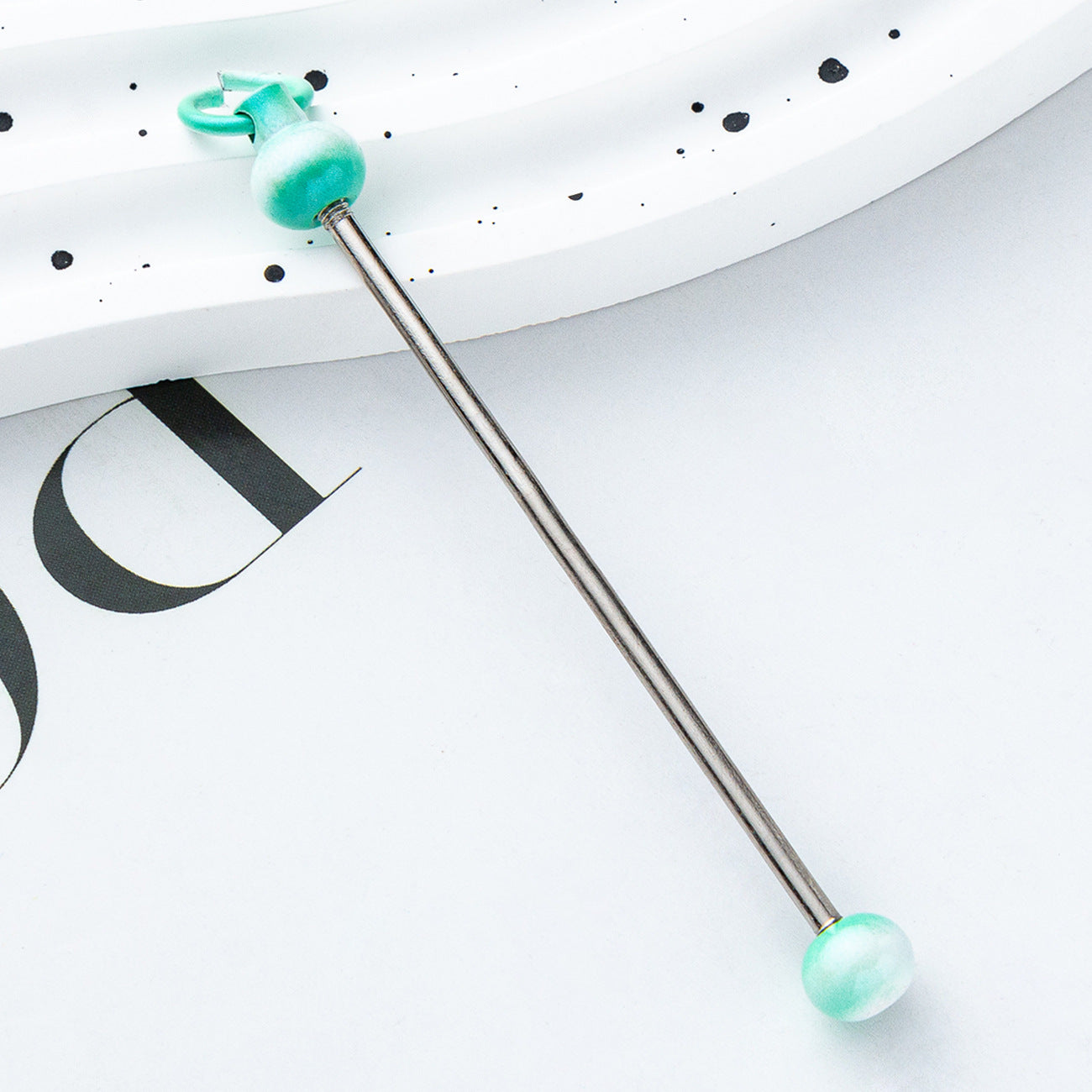 Wholesale Beadable Bar Colorful Candy Color DIY Beaded Metal Keychain Bar