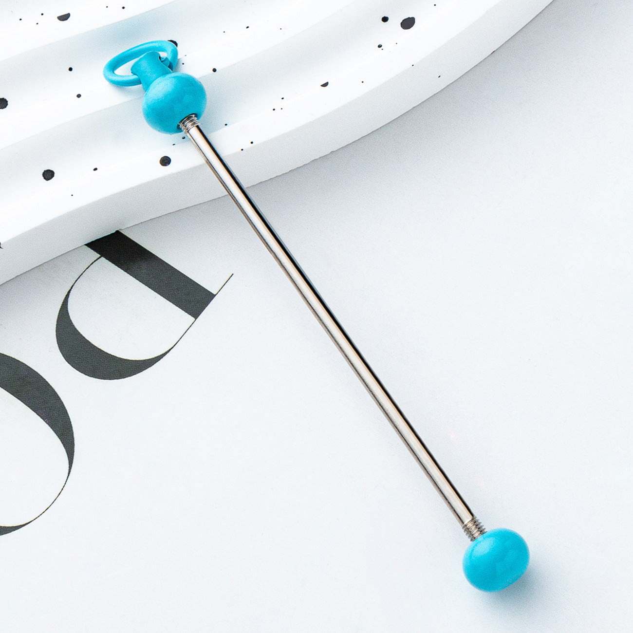 Wholesale Beadable Bar Colorful Candy Color DIY Beaded Metal Keychain Bar