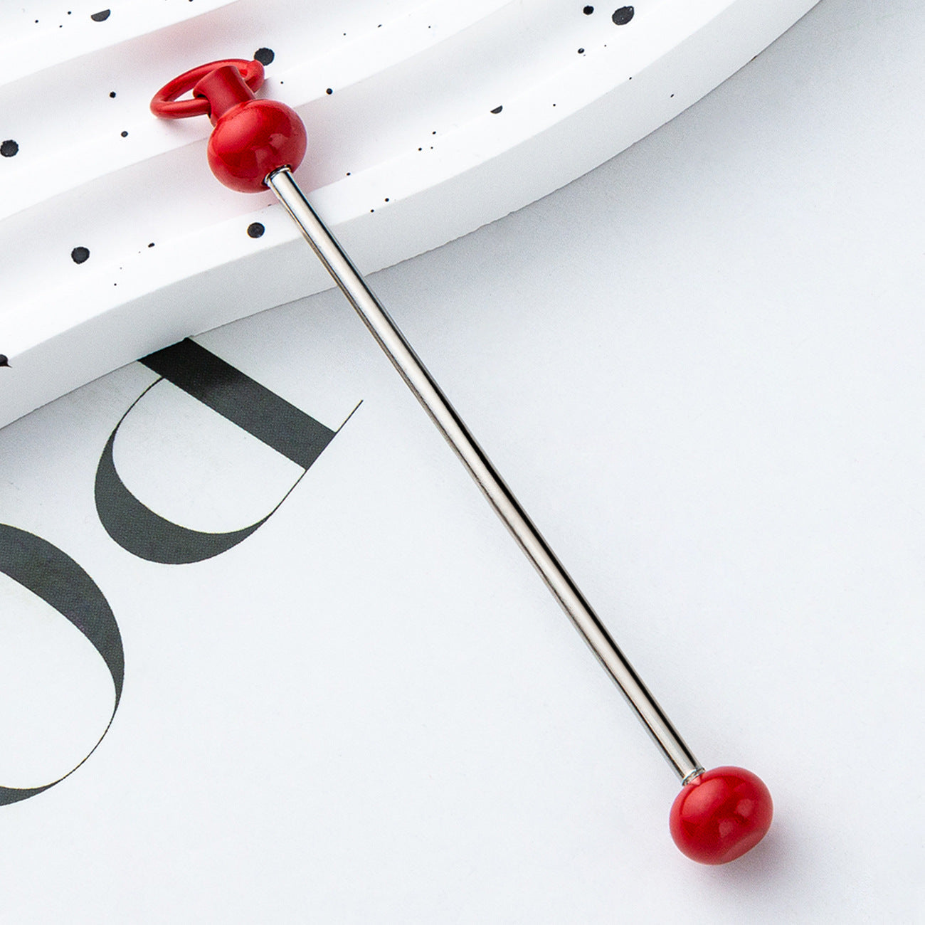 Wholesale Beadable Bar Colorful Candy Color DIY Beaded Metal Keychain Bar