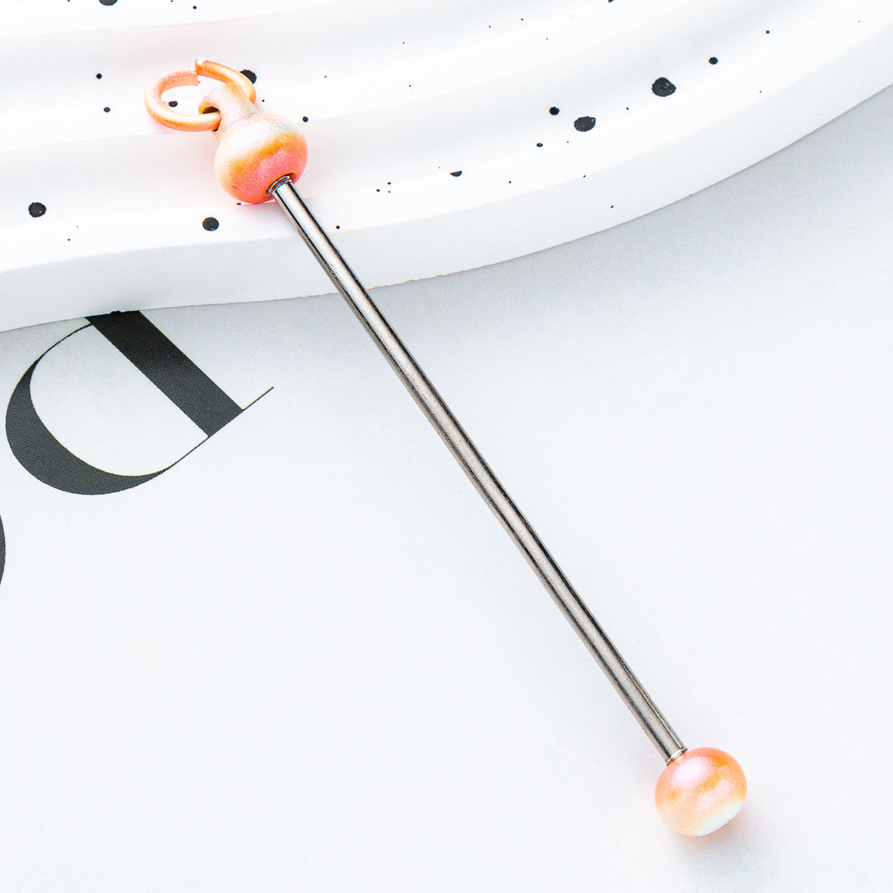 Wholesale Beadable Bar Colorful Candy Color DIY Beaded Metal Keychain Bar