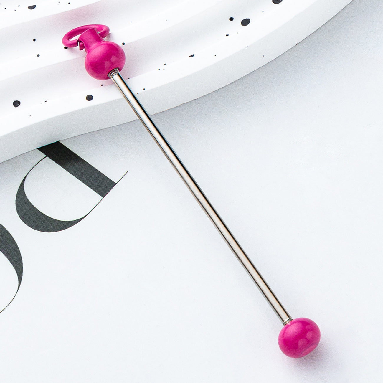 Wholesale Beadable Bar Colorful Candy Color DIY Beaded Metal Keychain Bar