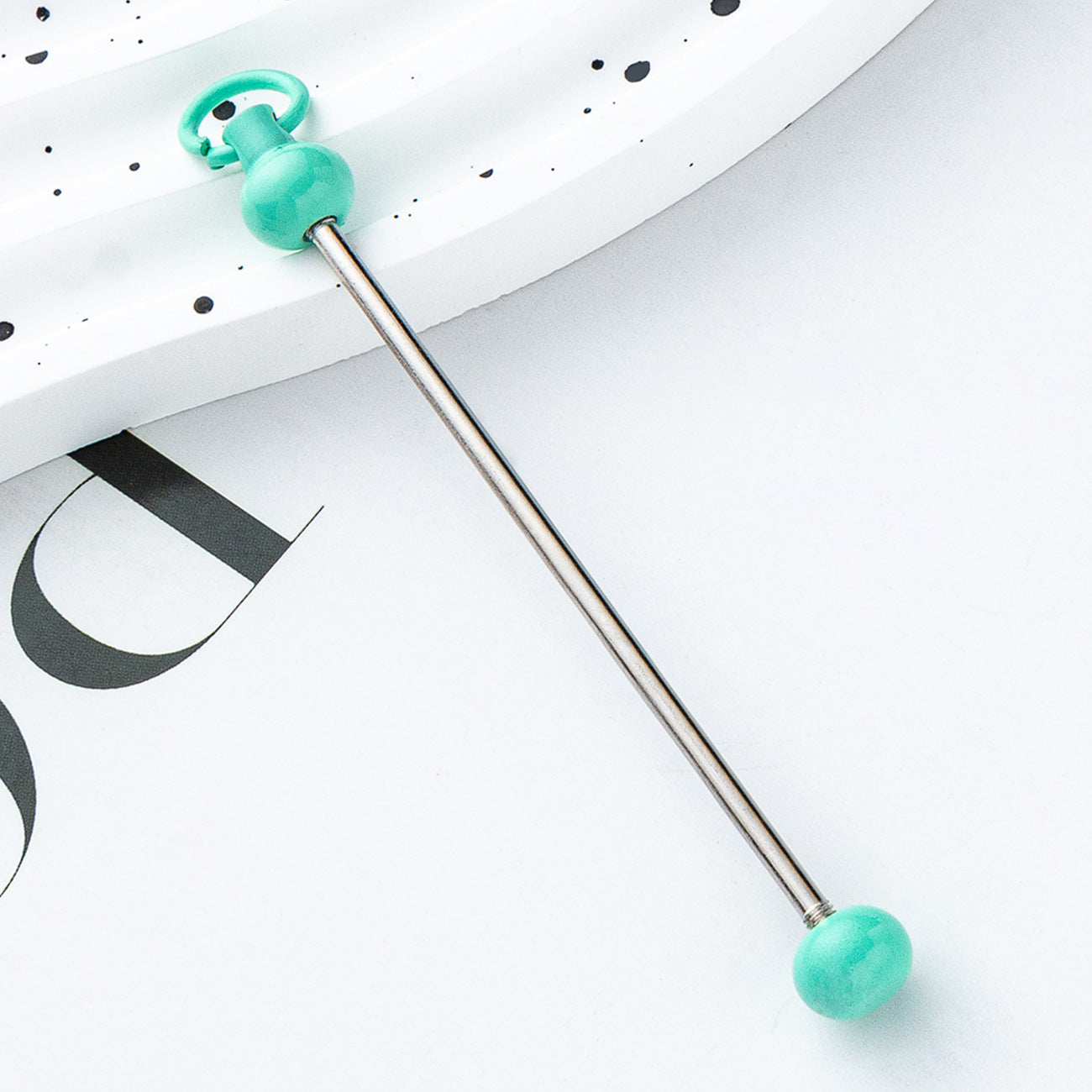 Wholesale Beadable Bar Colorful Candy Color DIY Beaded Metal Keychain Bar