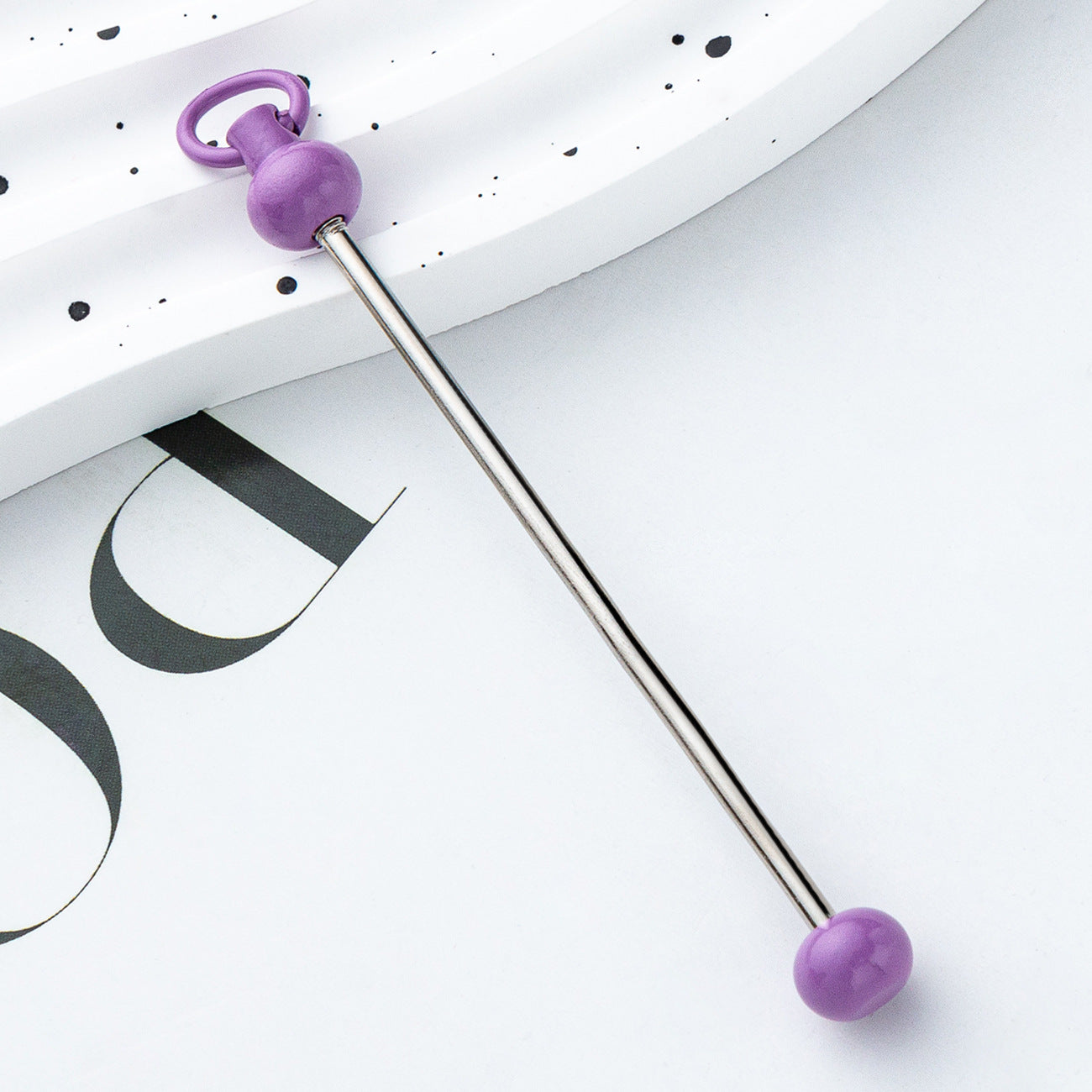 Wholesale Beadable Bar Colorful Candy Color DIY Beaded Metal Keychain Bar