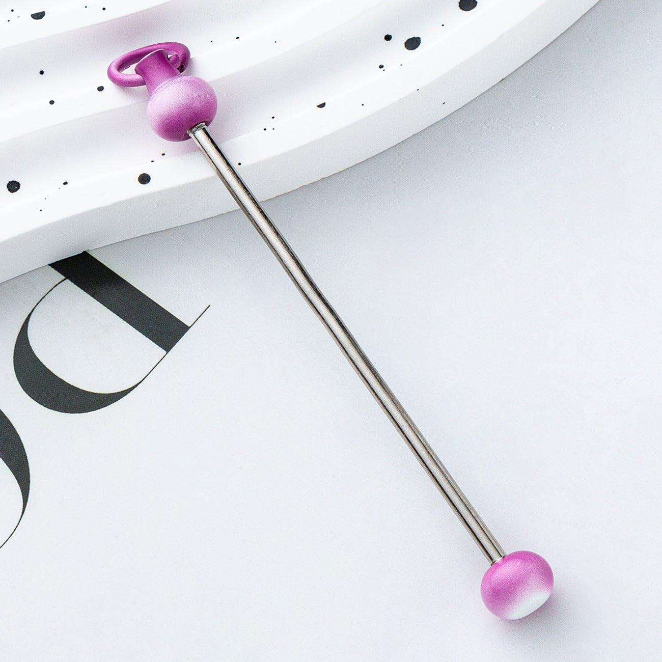 Wholesale Beadable Bar Colorful Candy Color DIY Beaded Metal Keychain Bar