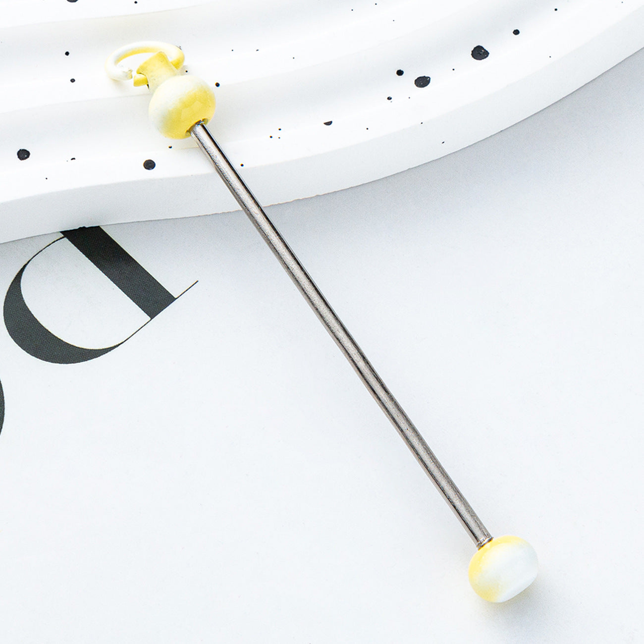 Wholesale Beadable Bar Colorful Candy Color DIY Beaded Metal Keychain Bar