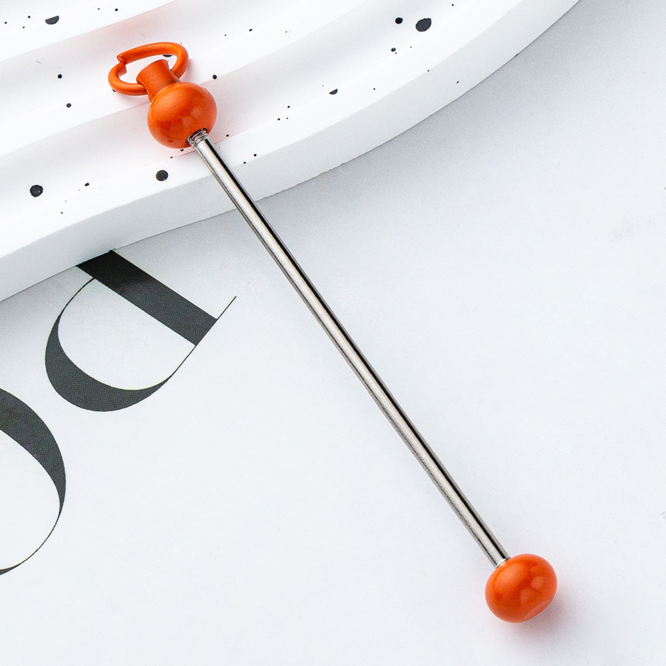 Wholesale Beadable Bar Colorful Candy Color DIY Beaded Metal Keychain Bar