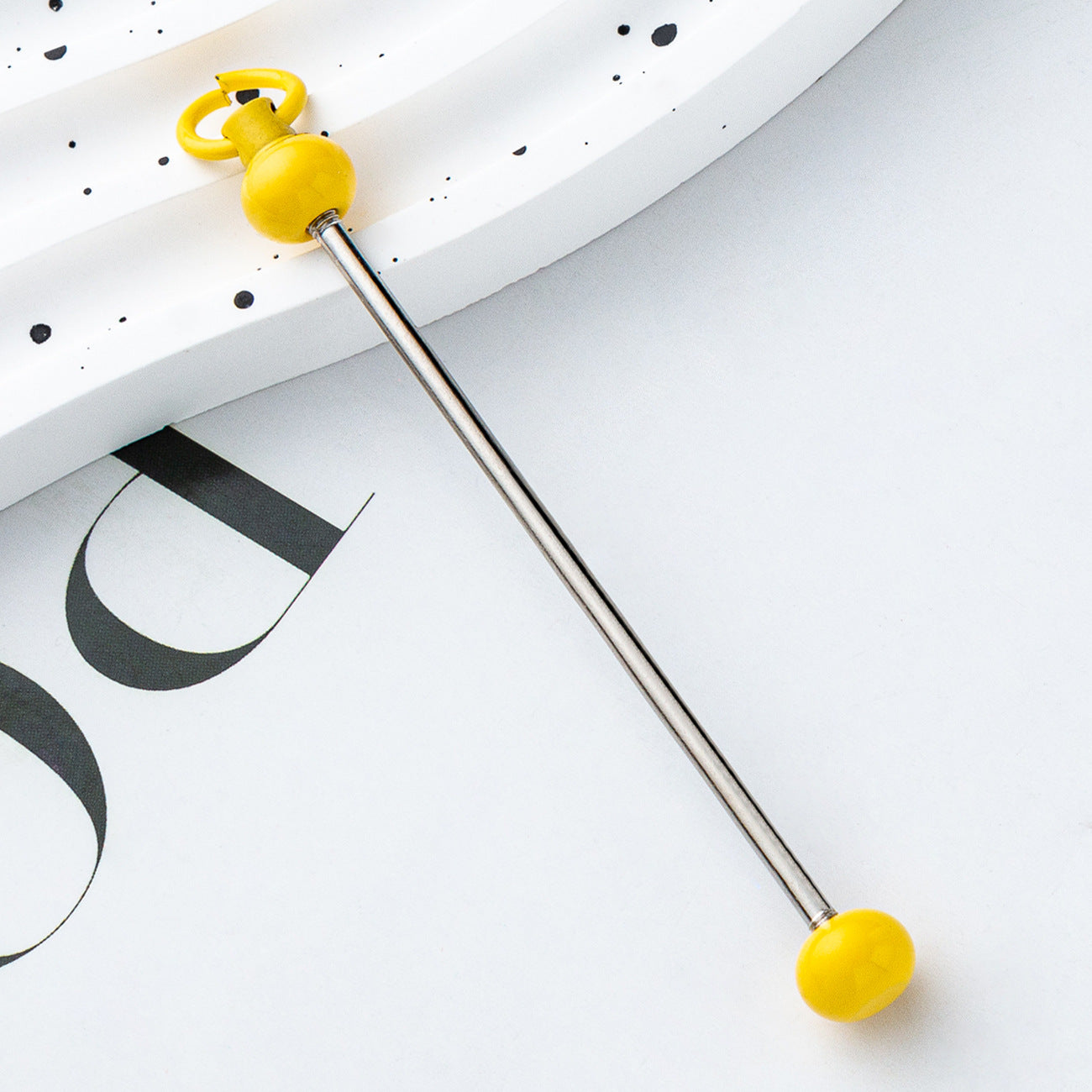 Wholesale Beadable Bar Colorful Candy Color DIY Beaded Metal Keychain Bar