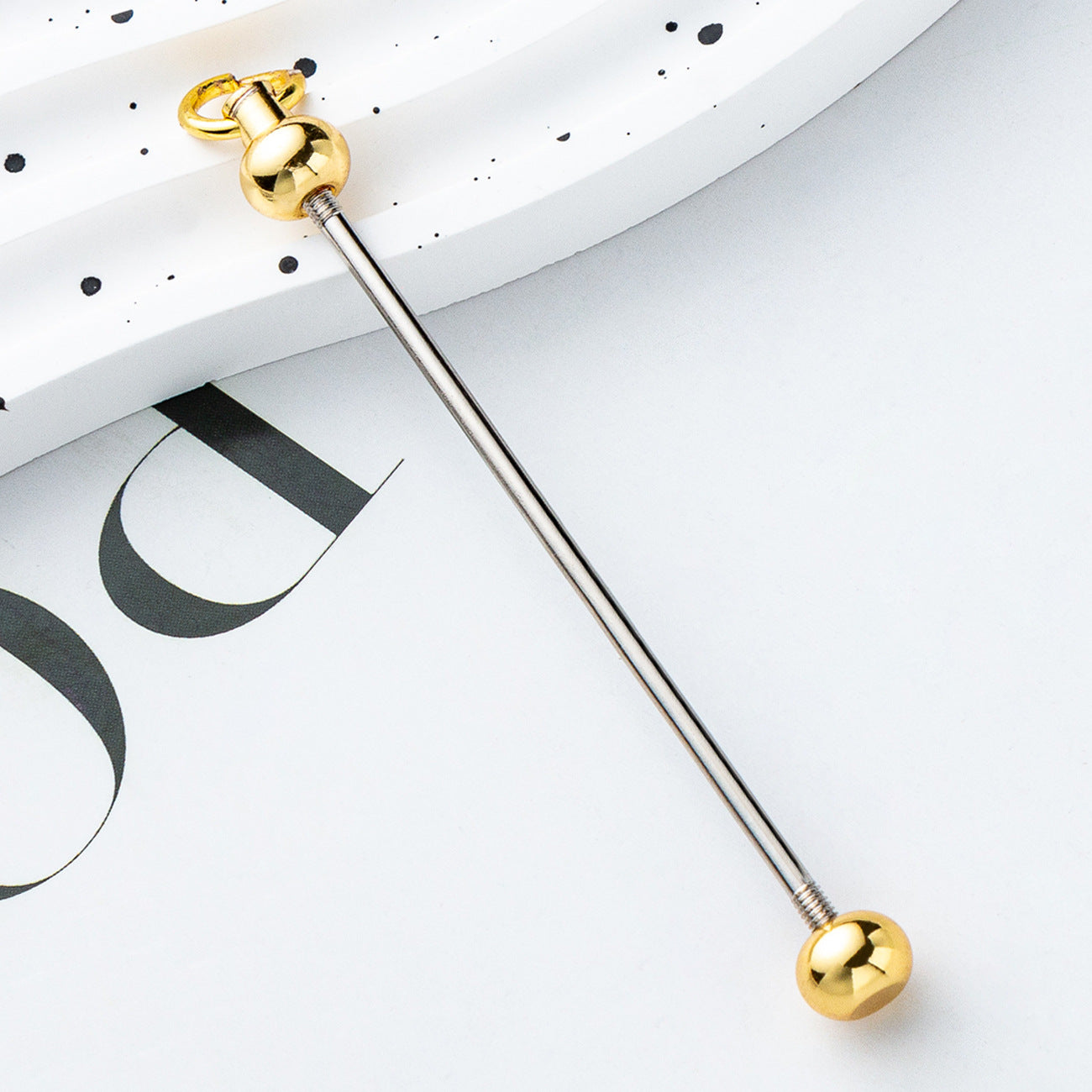 Wholesale Beadable Bar Colorful Candy Color DIY Beaded Metal Keychain Bar