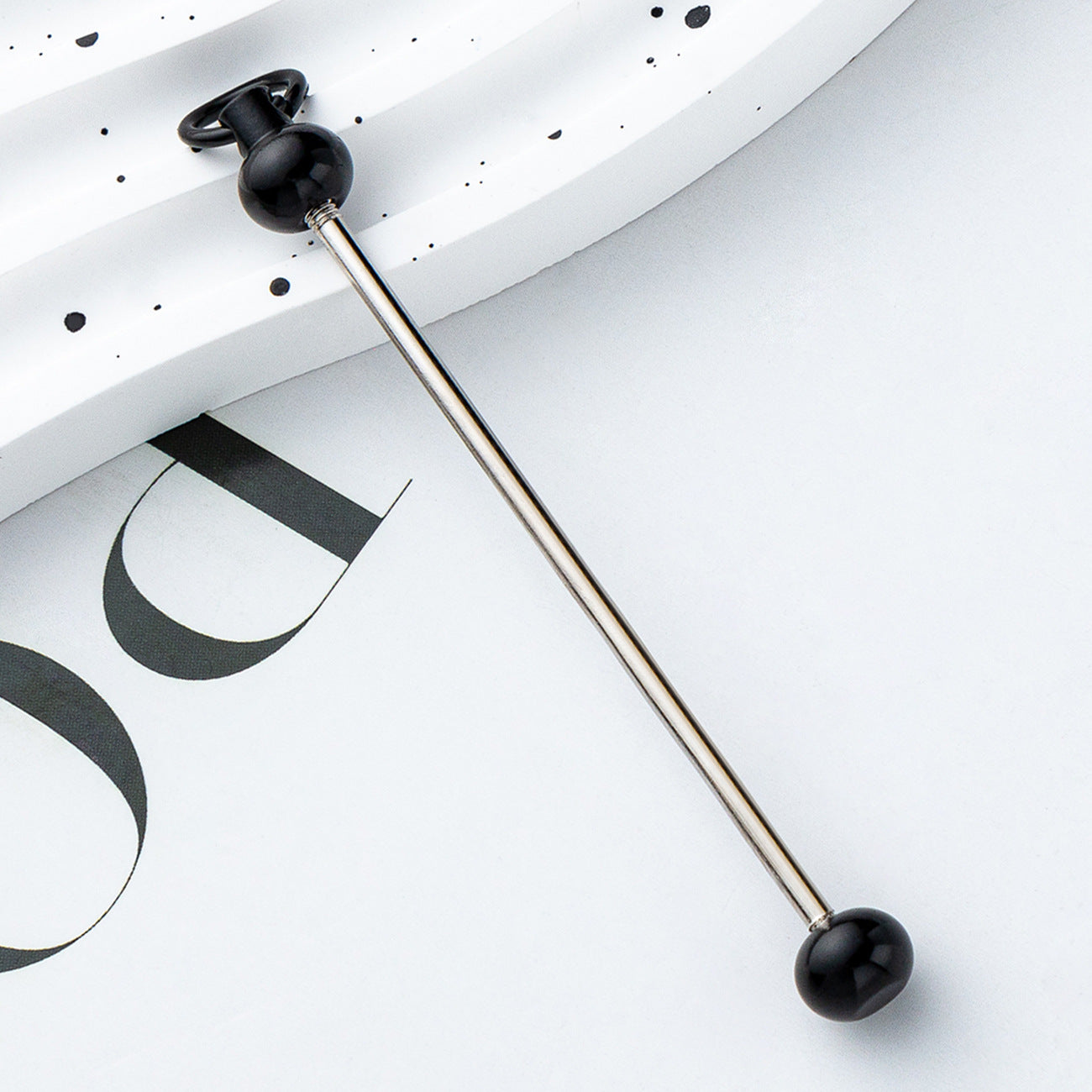 Wholesale Beadable Bar Colorful Candy Color DIY Beaded Metal Keychain Bar