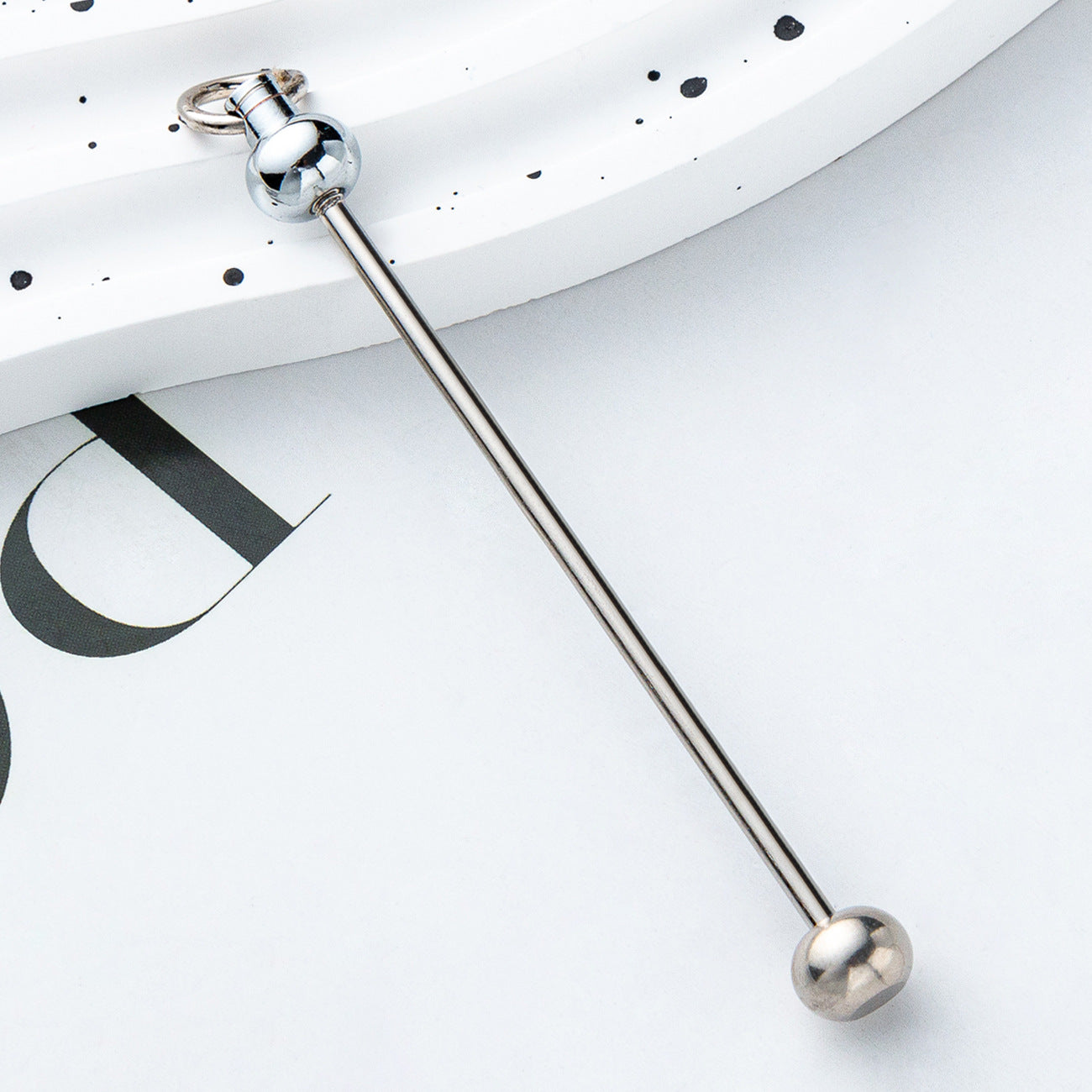 Wholesale Beadable Bar Colorful Candy Color DIY Beaded Metal Keychain Bar