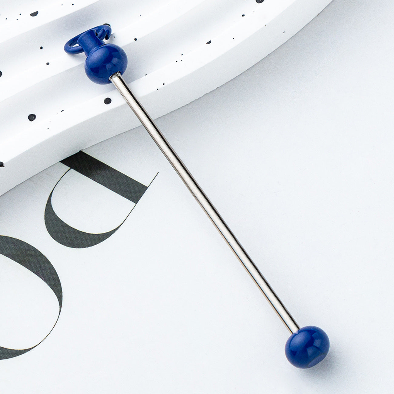 Wholesale Beadable Bar Colorful Candy Color DIY Beaded Metal Keychain Bar