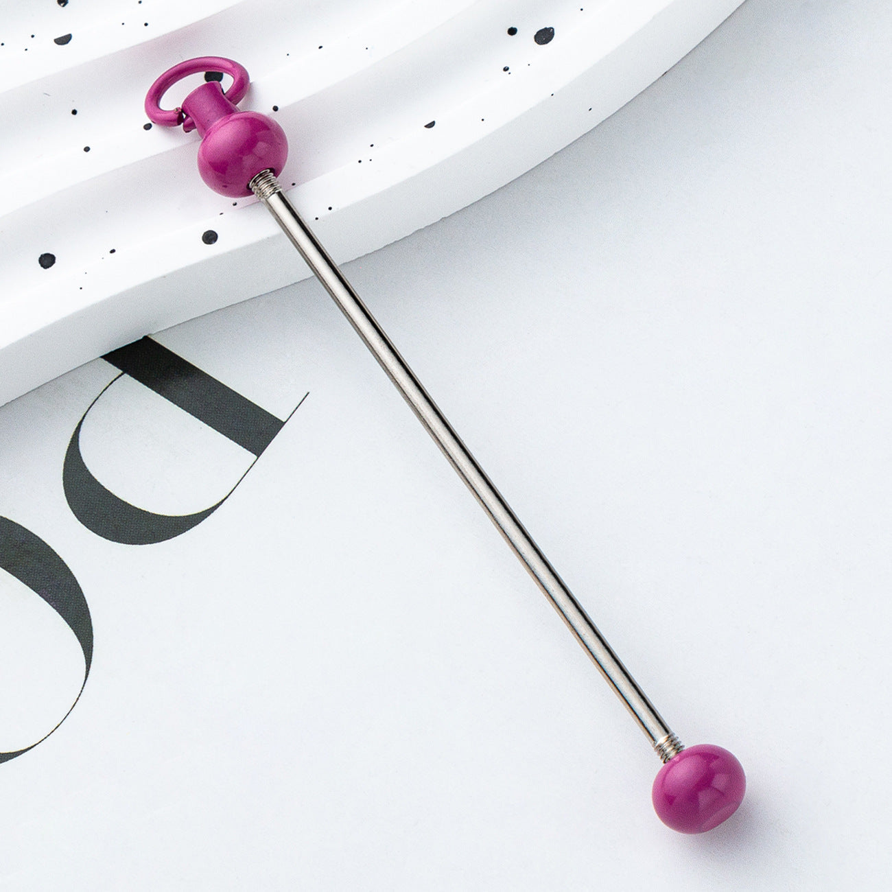 Wholesale Beadable Bar Colorful Candy Color DIY Beaded Metal Keychain Bar