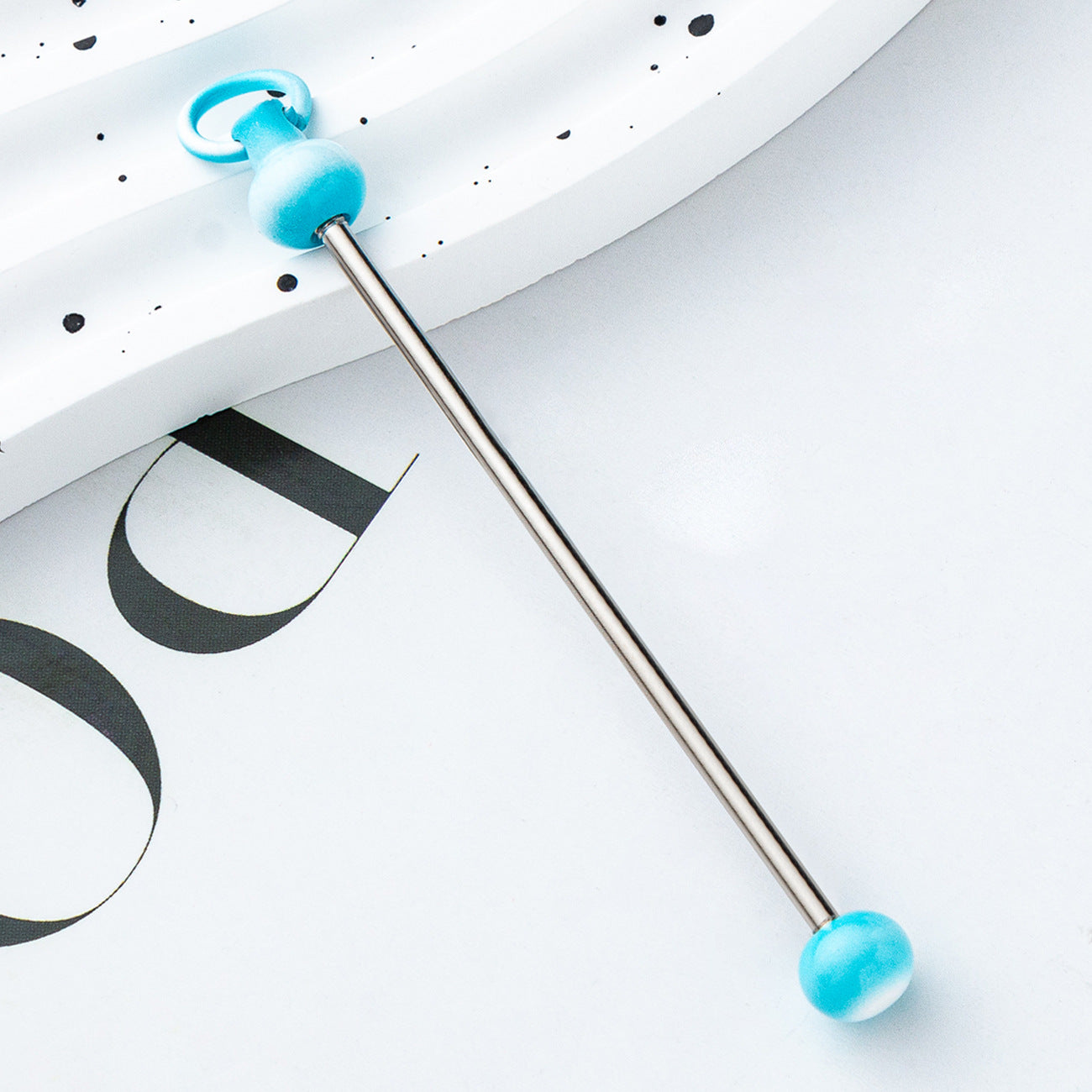 Wholesale Beadable Bar Colorful Candy Color DIY Beaded Metal Keychain Bar