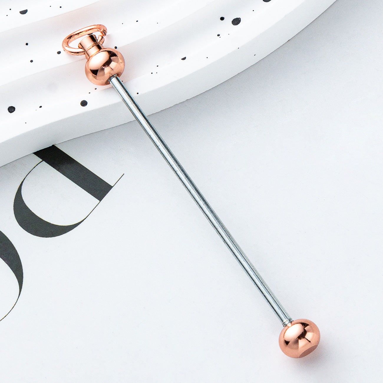 Wholesale Beadable Bar Colorful Candy Color DIY Beaded Metal Keychain Bar