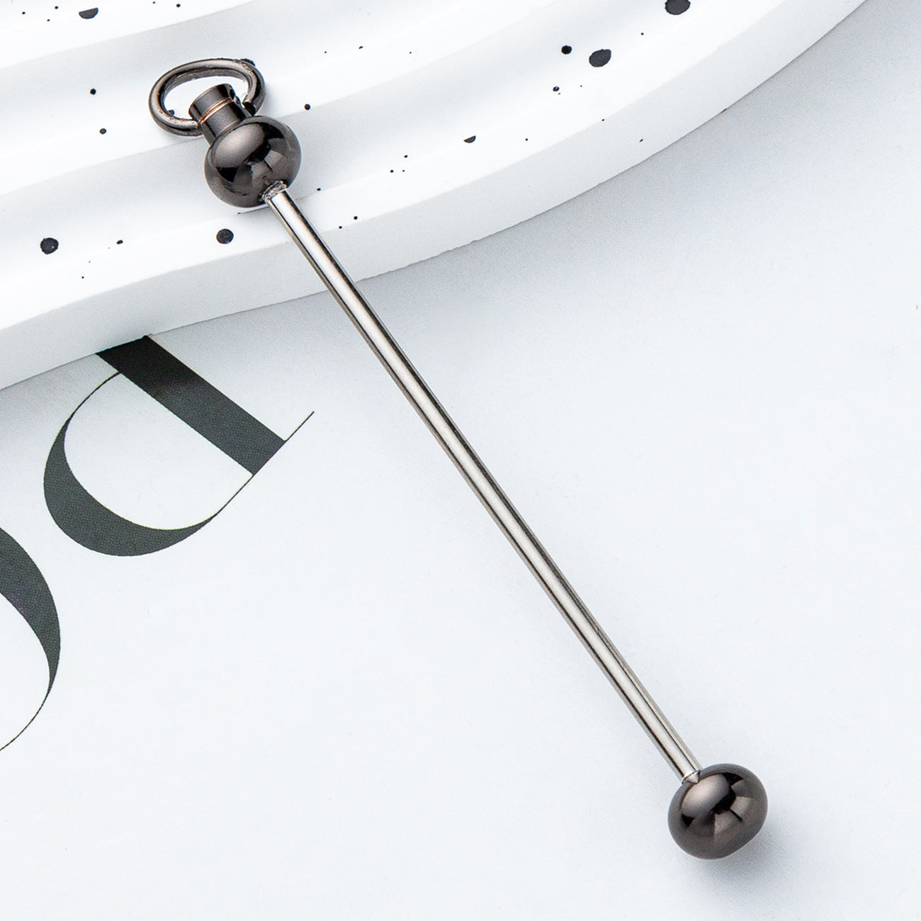 Wholesale Beadable Bar Colorful Candy Color DIY Beaded Metal Keychain Bar