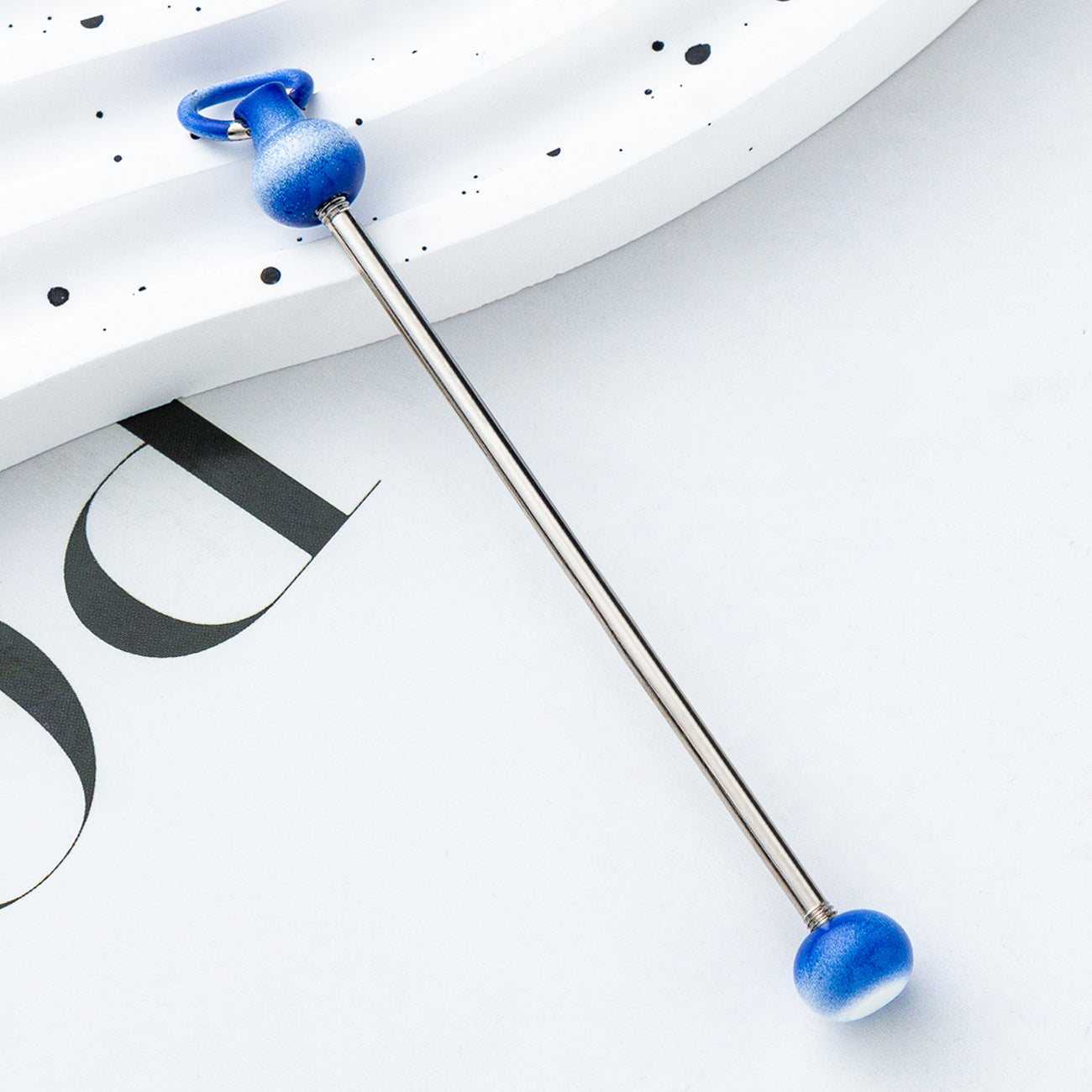 Wholesale Beadable Bar Colorful Candy Color DIY Beaded Metal Keychain Bar