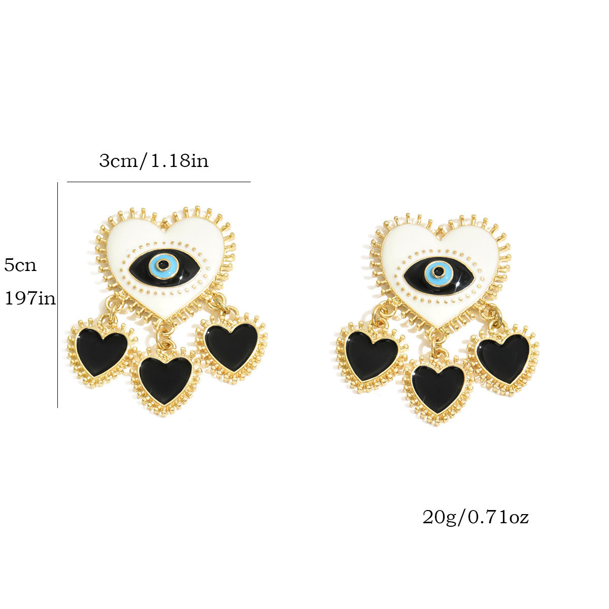 Wholesale Halloween elements love devil's eye earrings