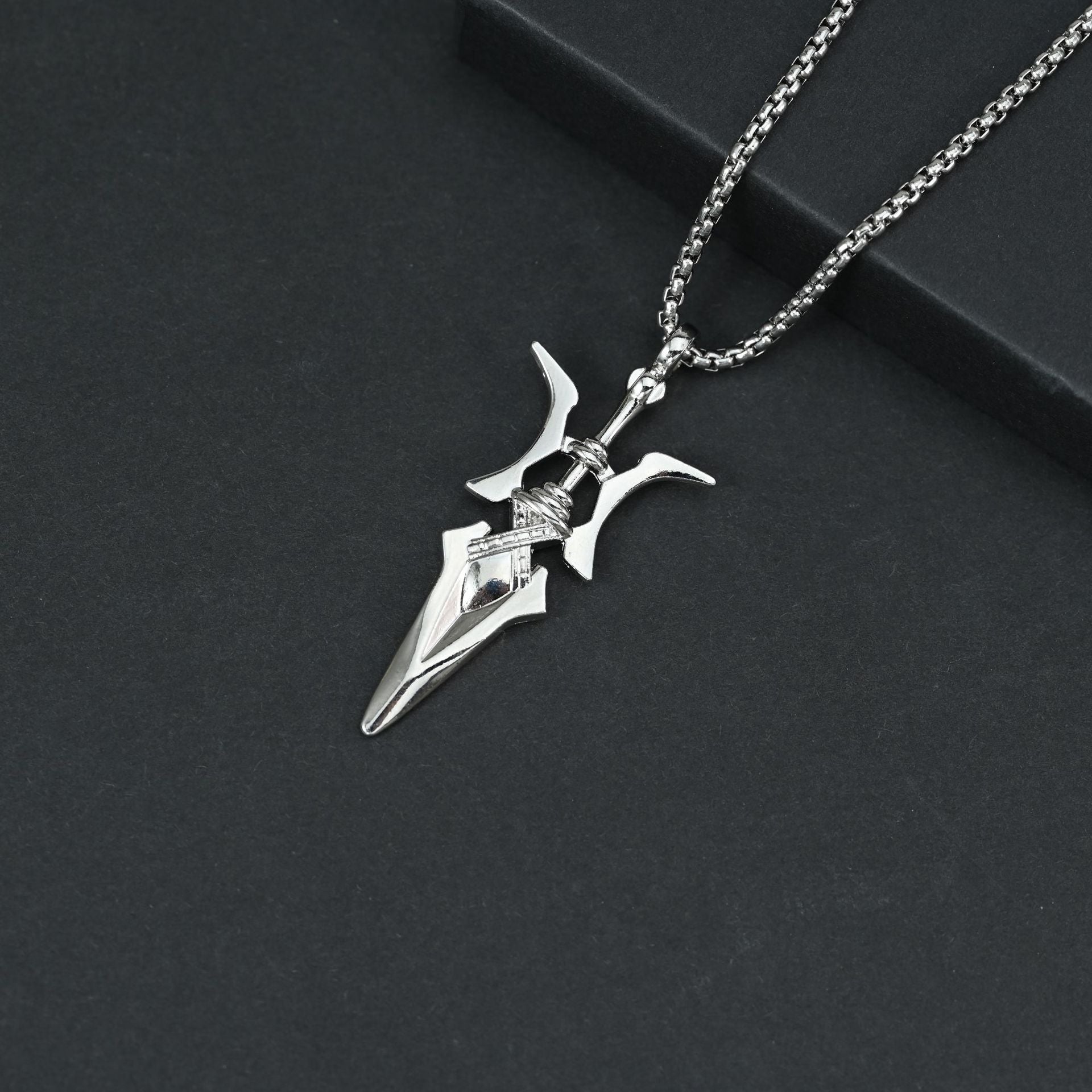 Wholesale Zinc Alloy Fangtian Halberd Pendant Necklace Ancient Chinese Hip Hop Style Fashion Jewelry Gift For Resale
