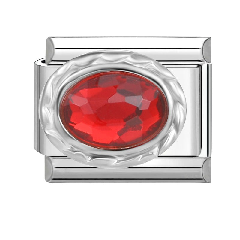 Wholesale 9mm Italian Charm Starter Bracelets DIY Imitation Gemstone Stainless Steel Composable Bracelet