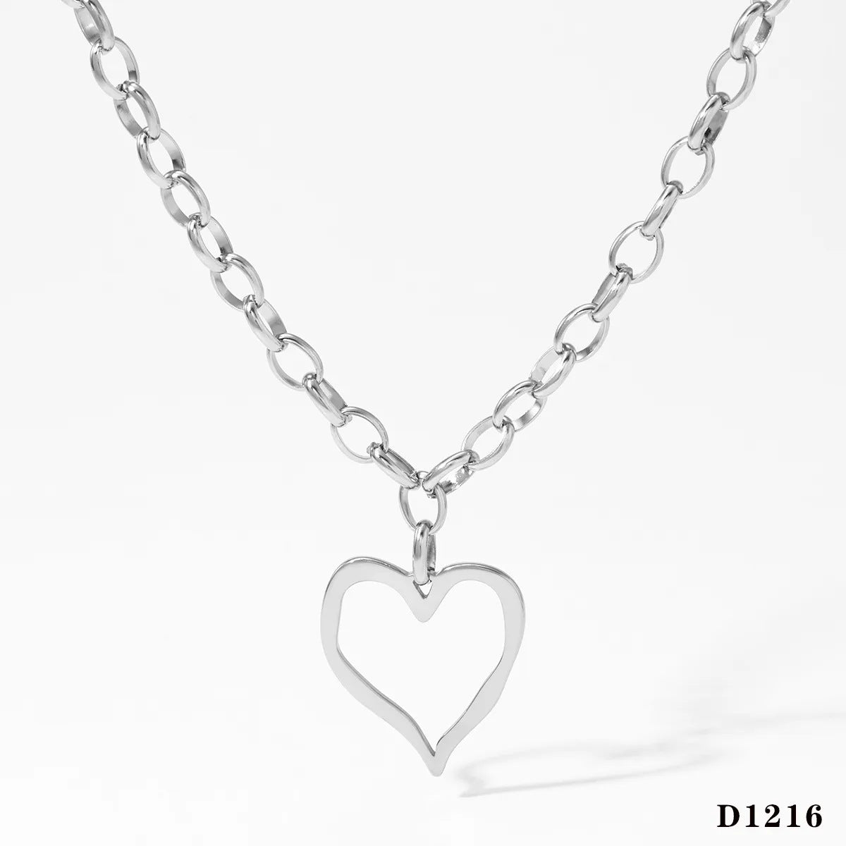 Wholesale love necklace earrings stainless steel personality retro necklace