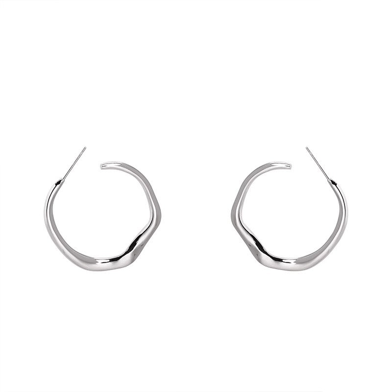 Wholesale Asymmetrical Concave Convex Earrings Alloy Electroplating Fashion Accessory for Boutique Resale