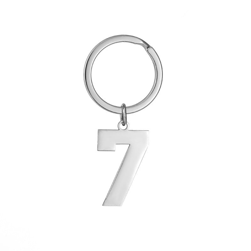 Wholesale Metal Number Keychain 0 9 Modern Minimalist Bag Charm Car Key Accessory Gift