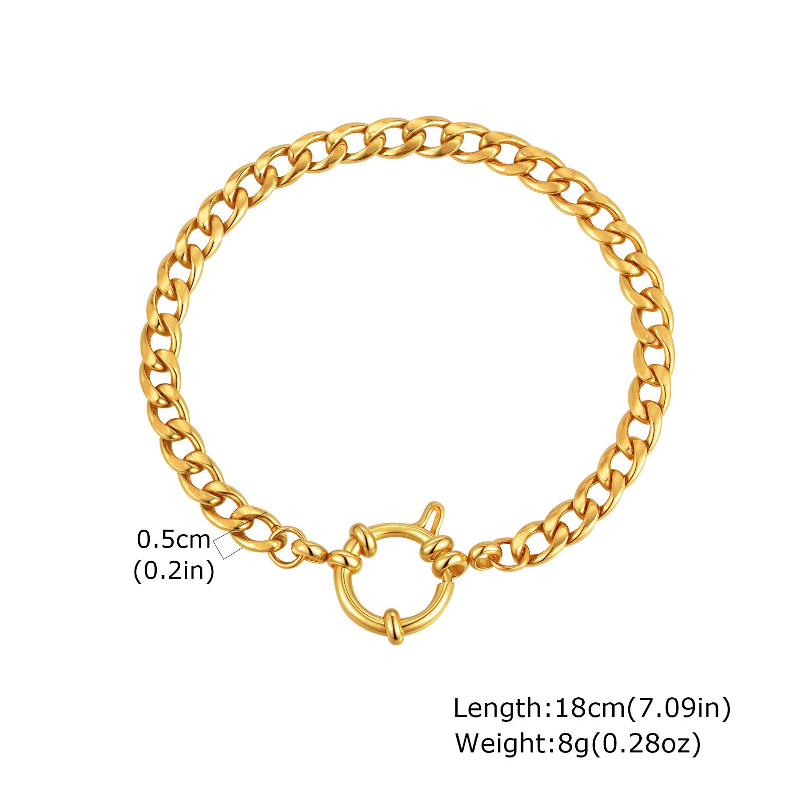 Wholesale Gold Tone Stainless Steel Twisted Chain Beaded Bracelet Stylish Fashion Jewelry Accessory For Women