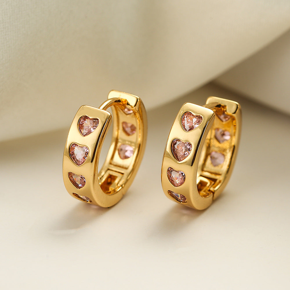 Wholesale Copper Plated 18K Gold Zircon Geometric Earrings ACC-ES-AG002