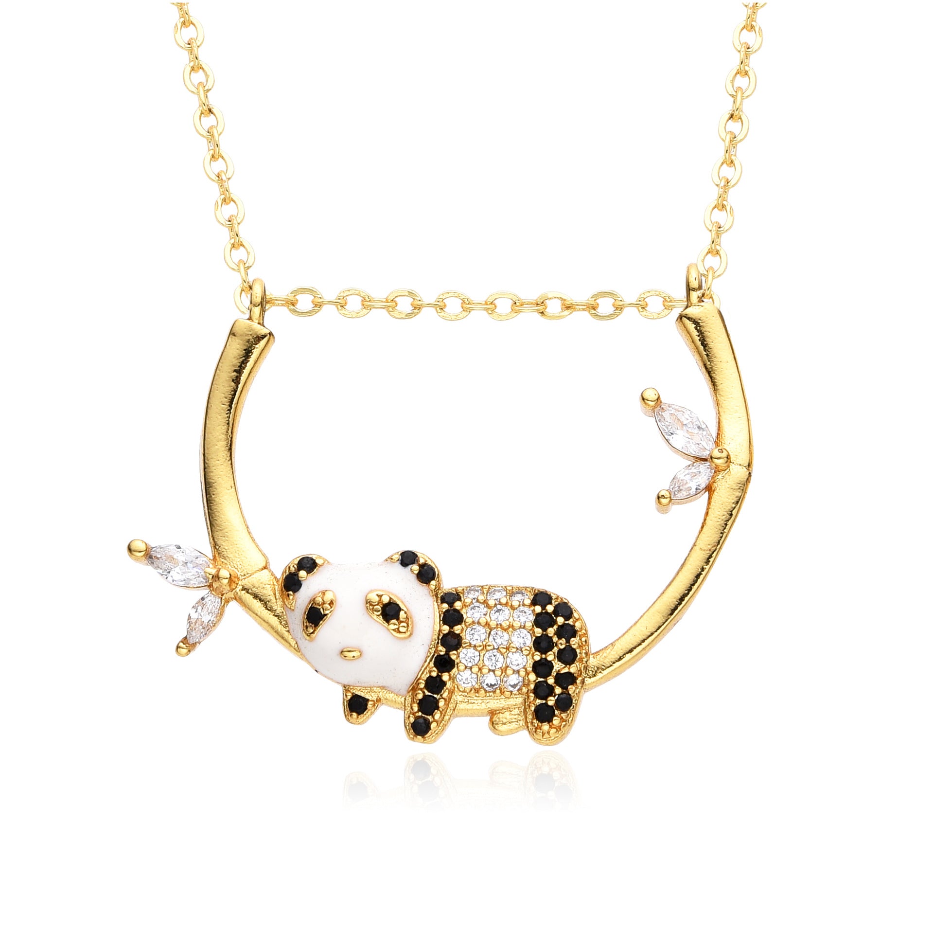 Wholesale  personalized creative copper gold-plated micro-inlaid colorful zircon dinosaur pendant necklace