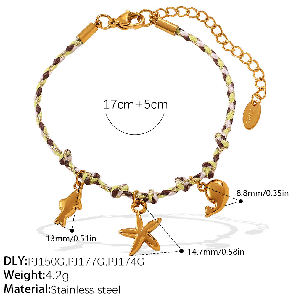Wholesale DIY pendant knotted rope bracelet colorfast ocean-themed pendant necklace jewelry