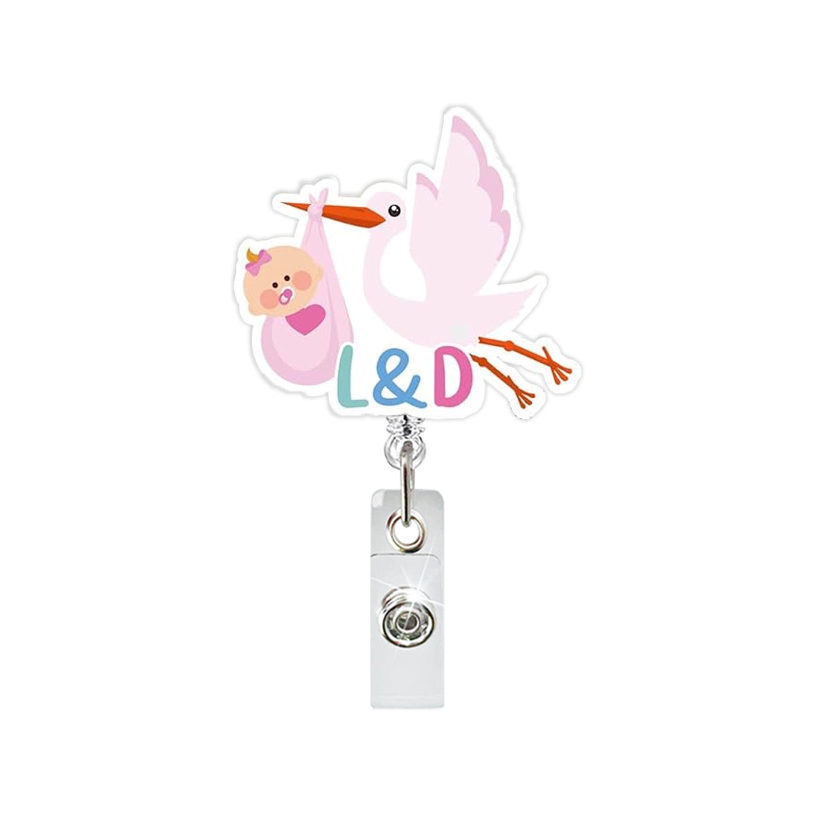 Wholesale Chic Baby Bottle Design Retractable Badge Reel ABS Rotating Clip Fashion Accessory