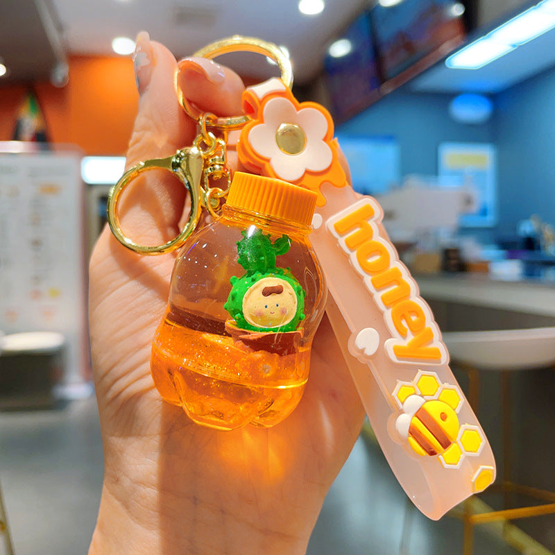 Wholesale Quicksand Acrylic Cactus Keychain