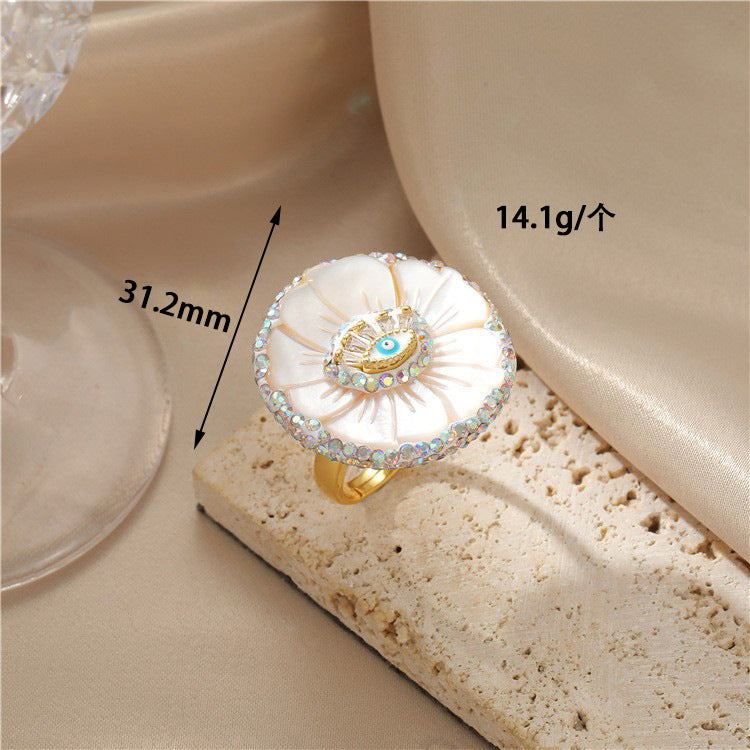 Wholesale  baroque pearl glitter ring  open ring