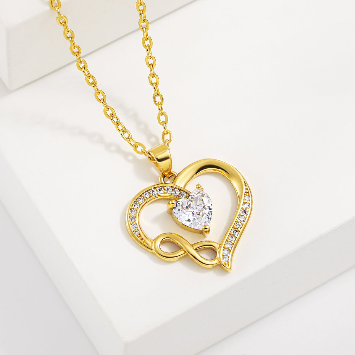 Wholesale Trendy Love Heart Layering Necklace,  Elegant O-Chain Design,  Fashion Jewelry Accessory for Women