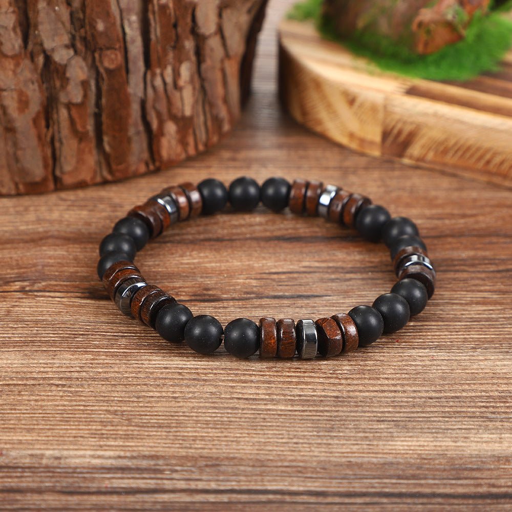Wholesale Leather Braided Beaded Bracelet Set Unisex Multi-Layer Handmade Jewelry Accessory