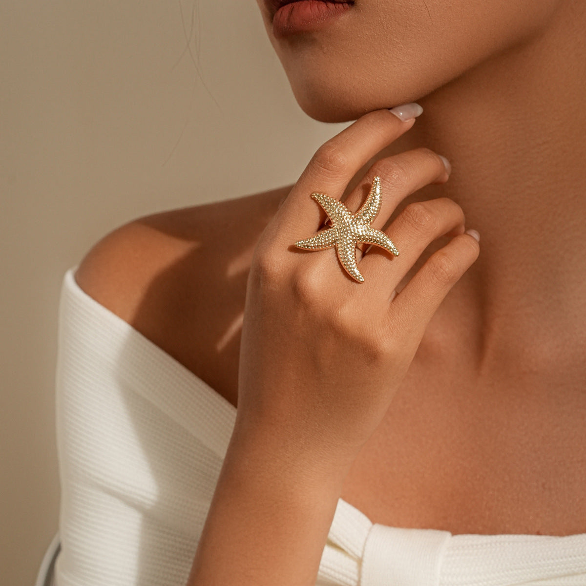 Wholesale Starfish Pearl Ring suit