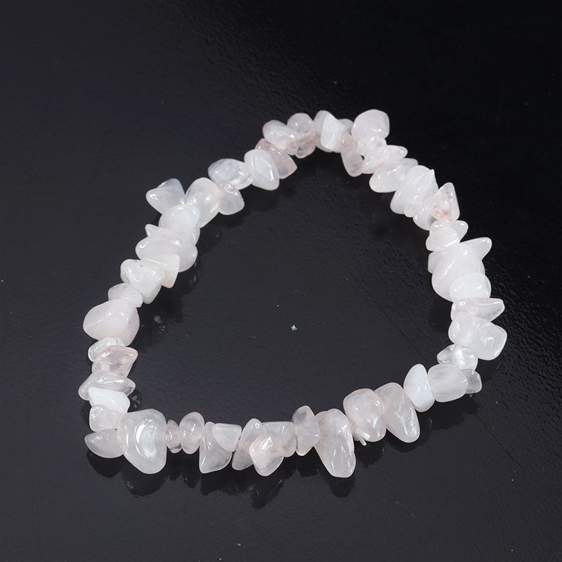 Wholesale Natural colorful gravel hand-woven elastic boho bracelet