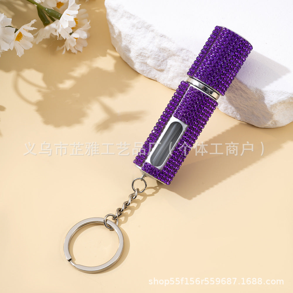 Wholesale Diamond Girl' s Perfume Bottled Keychain Portable with 5ml Jewelry Keychains Accessories