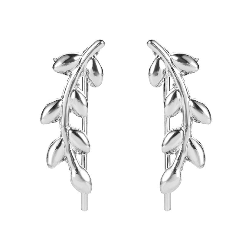 Wholesale  simple leaf ear clip earrings