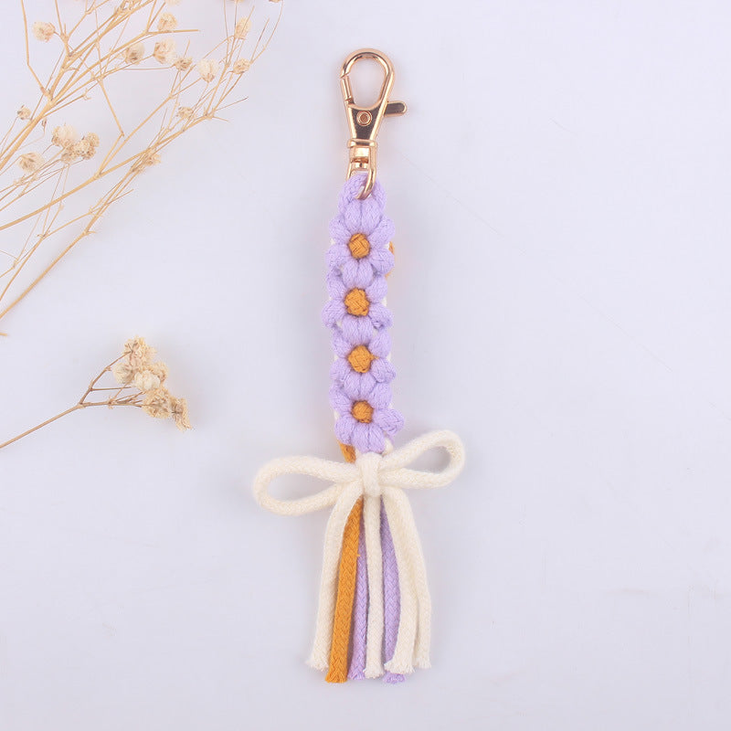 Wholesale Hand-woven Cartoon Flower Bow Lanyard Keychain ACC-KC-GuangTian068