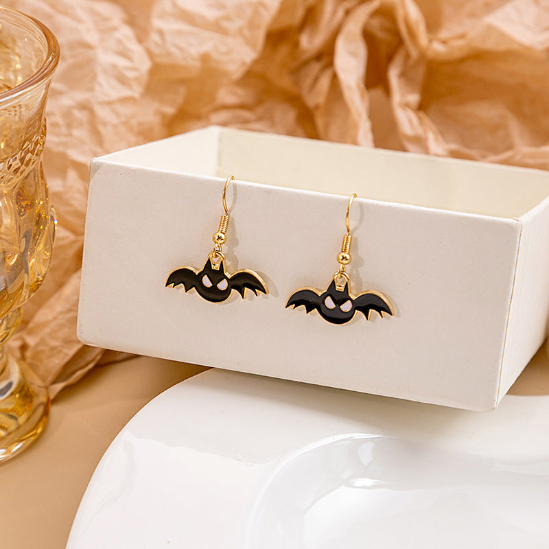 Wholesale Halloween Bat Pumpkin Alloy Earrings ACC-ES-MDD024