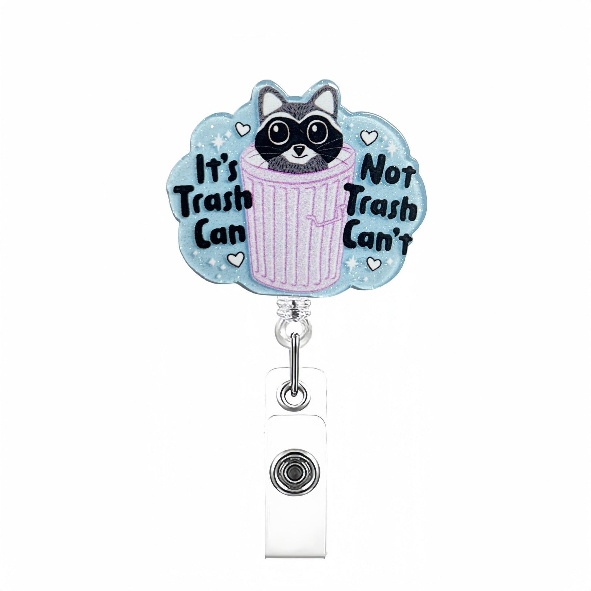 Wholesale Cartoon Raccoon Badge Reels Keychains