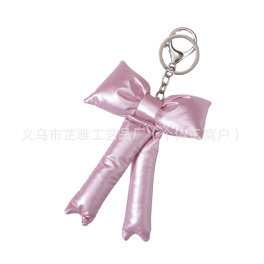 Wholesale  Bright Surface Butterfly Knot Cotton Luxury Keychains